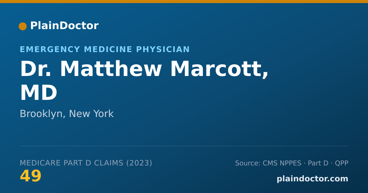 Shareable card for Matthew Marcott, MD - Emergency Medicine Physician, Brooklyn, NY