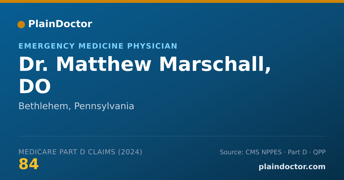 Shareable card for Matthew Marschall, DO - Emergency Medicine Physician, Bethlehem, PA
