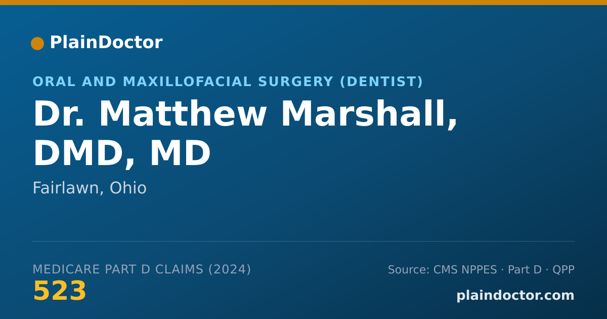 Shareable card for Matthew Marshall, DMD, MD - Oral and Maxillofacial Surgery (Dentist), Fairlawn, OH