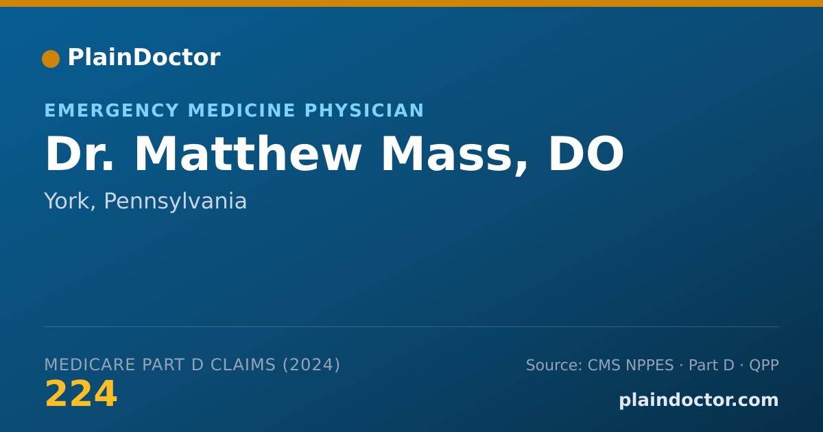 Shareable card for Matthew Mass, DO - Emergency Medicine Physician, York, PA