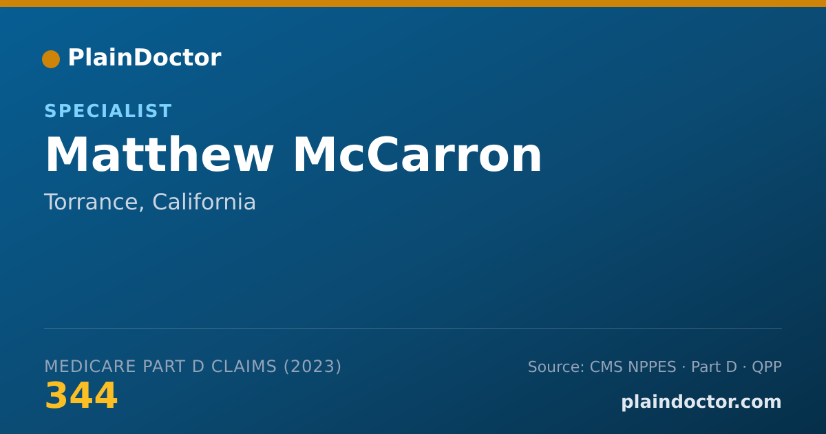 Shareable card for Matthew McCarron - Specialist, Torrance, CA