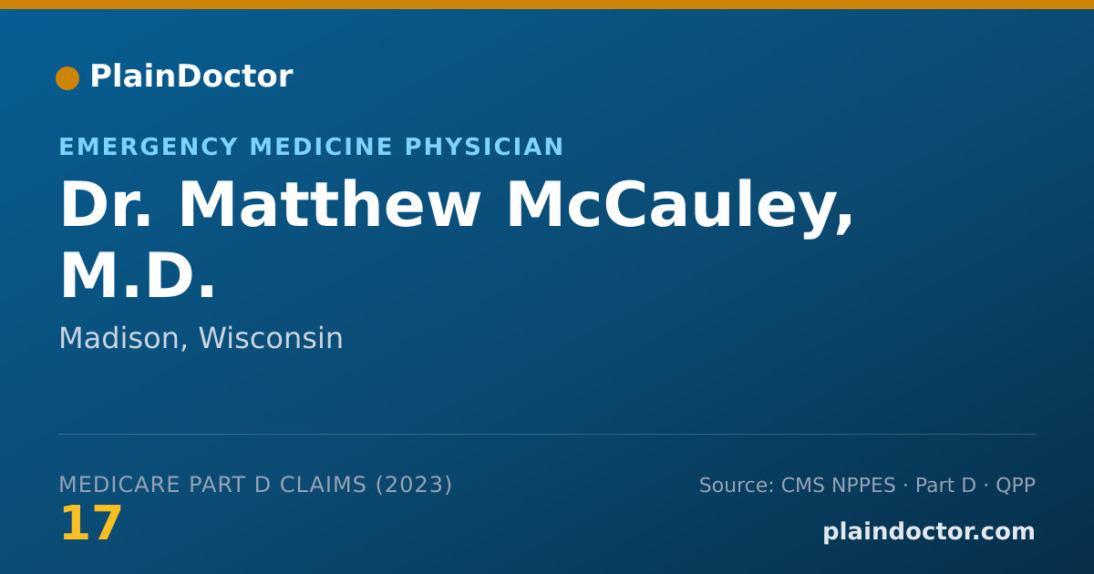 Shareable card for Matthew McCauley, M.D. - Emergency Medicine Physician, Madison, WI