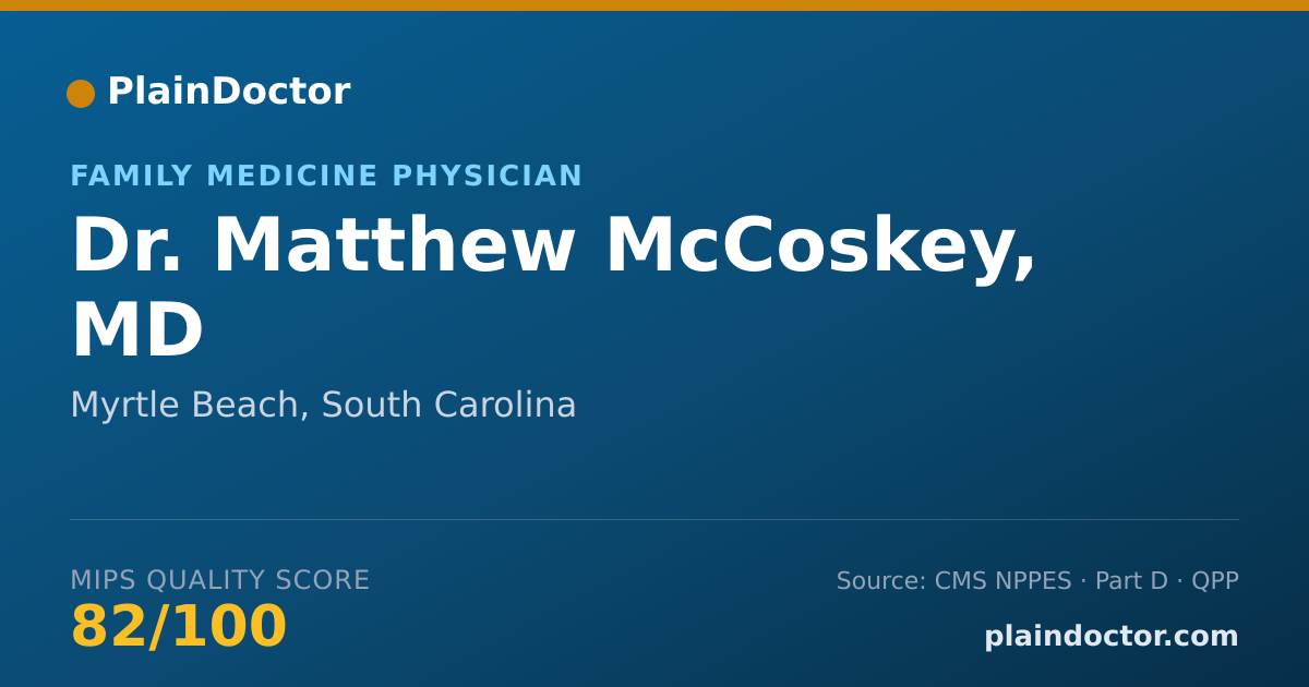 Shareable card for Matthew McCoskey, MD - Family Medicine Physician, Myrtle Beach, SC