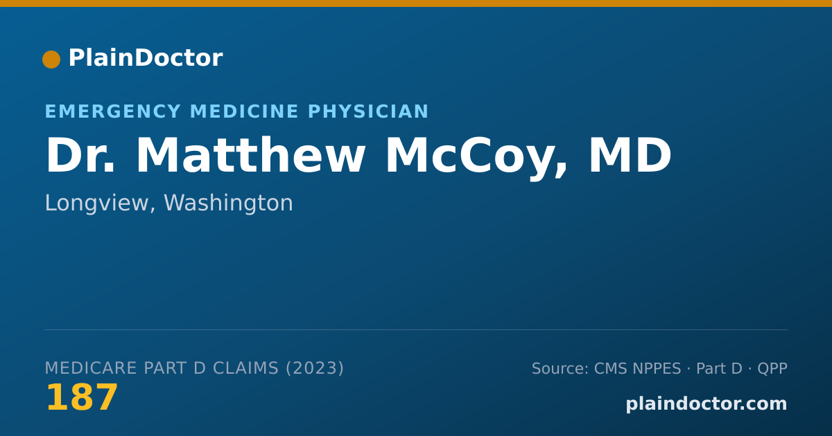 Shareable card for Matthew McCoy, MD - Emergency Medicine Physician, Longview, WA