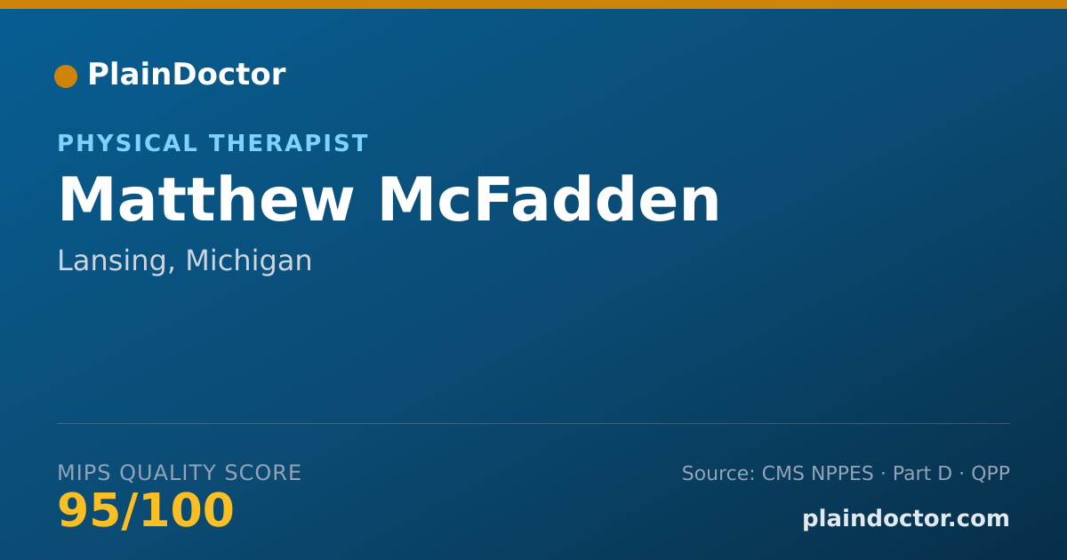 Shareable card for Matthew McFadden - Physical Therapist, Lansing, MI