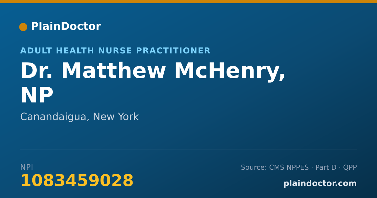 Shareable card for Matthew McHenry, NP - Adult Health Nurse Practitioner, Canandaigua, NY