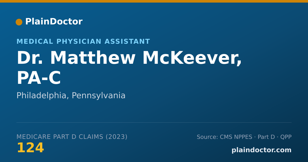 Shareable card for Matthew McKeever, PA-C - Medical Physician Assistant, Philadelphia, PA