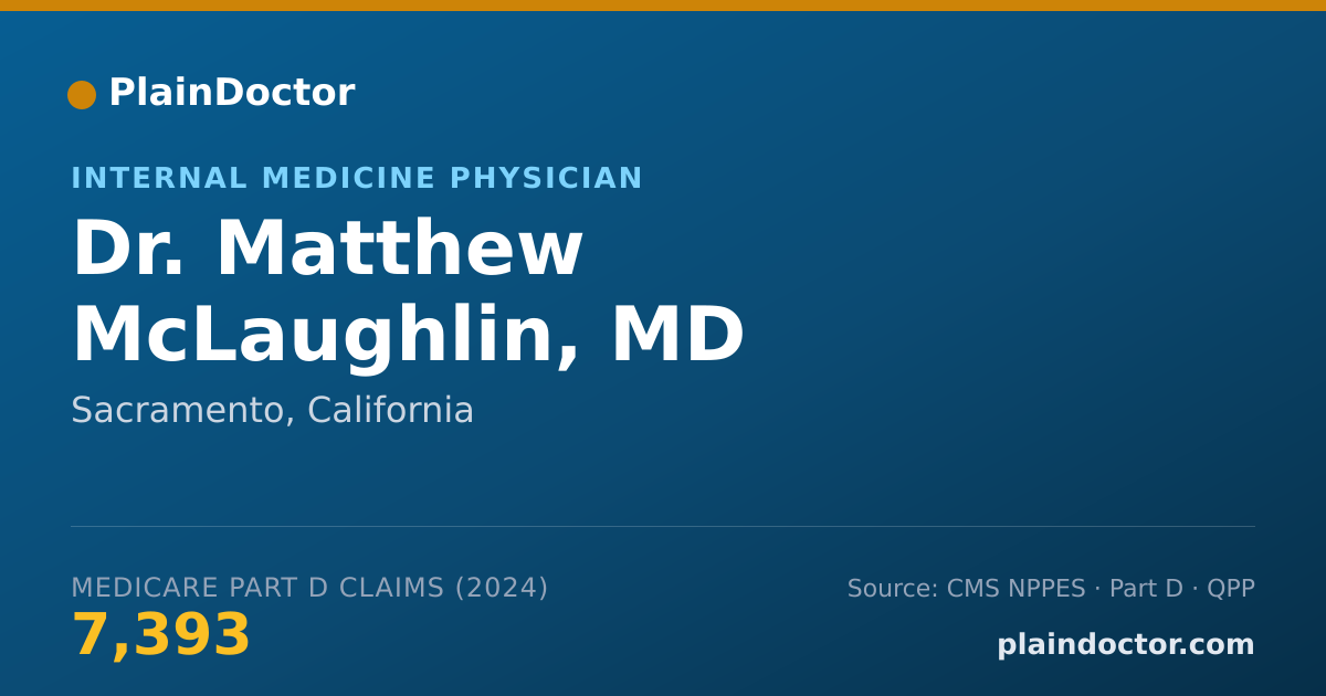 Shareable card for Matthew McLaughlin, MD - Internal Medicine Physician, Sacramento, CA