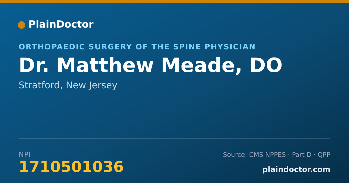 Shareable card for Matthew Meade, DO - Orthopaedic Surgery of the Spine Physician, Stratford, NJ