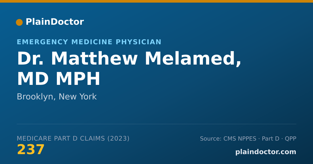 Shareable card for Matthew Melamed, MD MPH - Emergency Medicine Physician, Brooklyn, NY