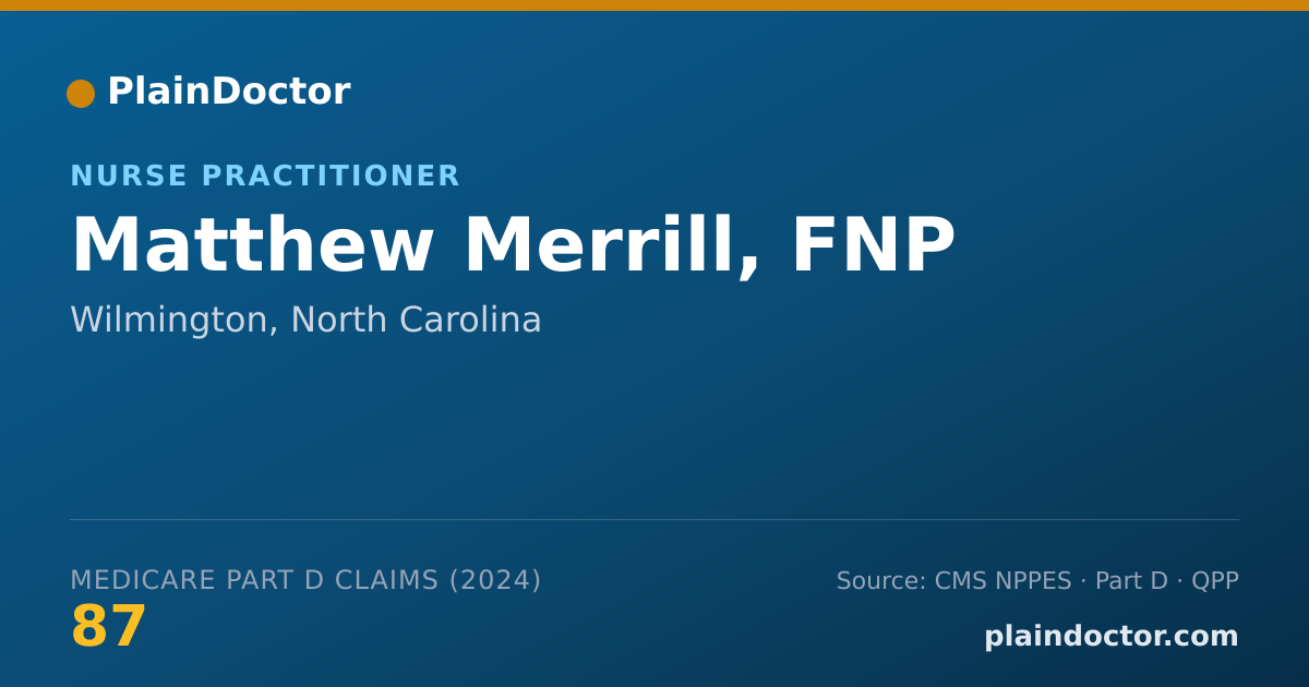 Shareable card for Matthew Merrill, FNP - Nurse Practitioner, Wilmington, NC