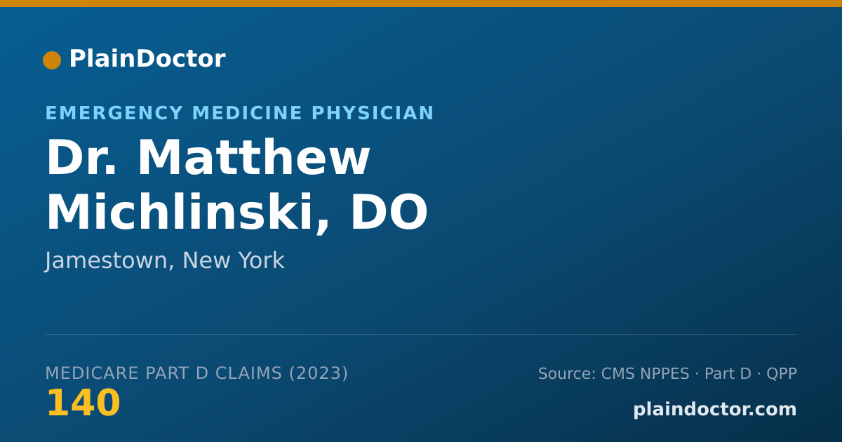 Shareable card for Matthew Michlinski, DO - Emergency Medicine Physician, Jamestown, NY