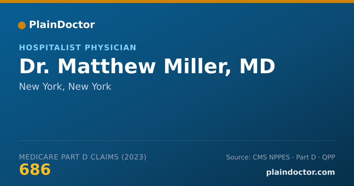 Shareable card for Matthew Miller, MD - Hospitalist Physician, New York, NY