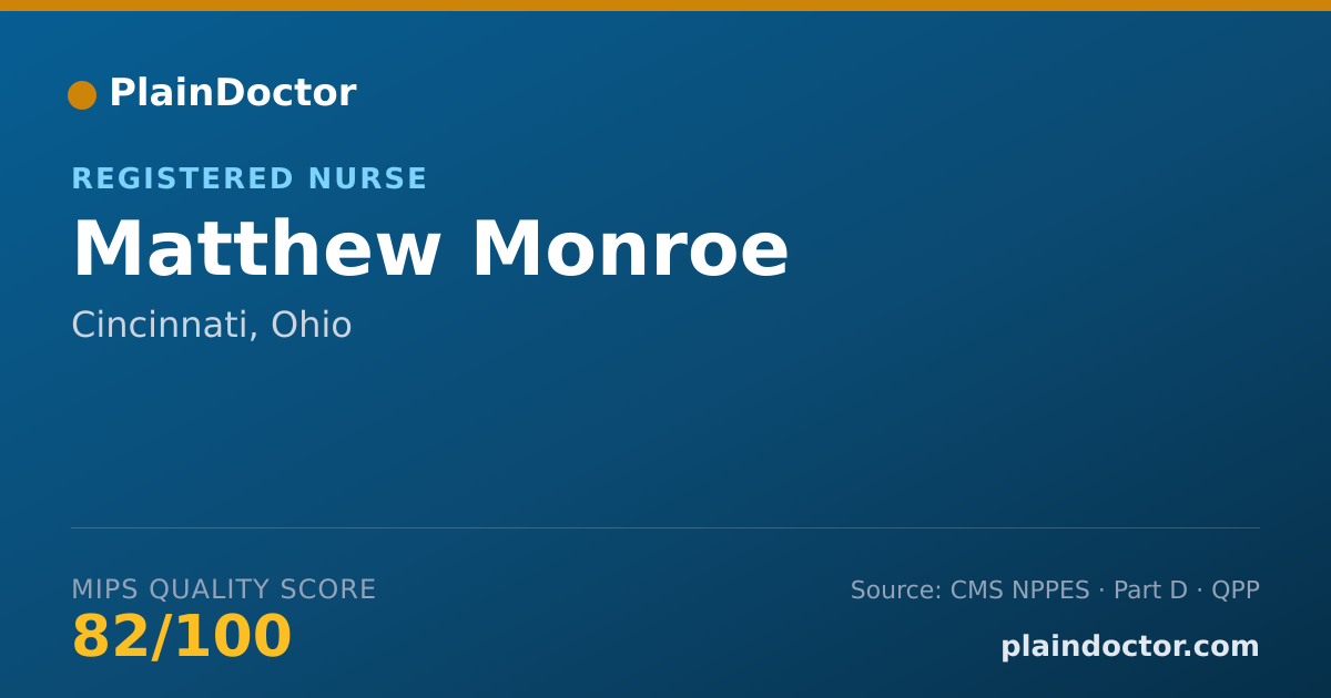 Shareable card for Matthew Monroe - Registered Nurse, Cincinnati, OH