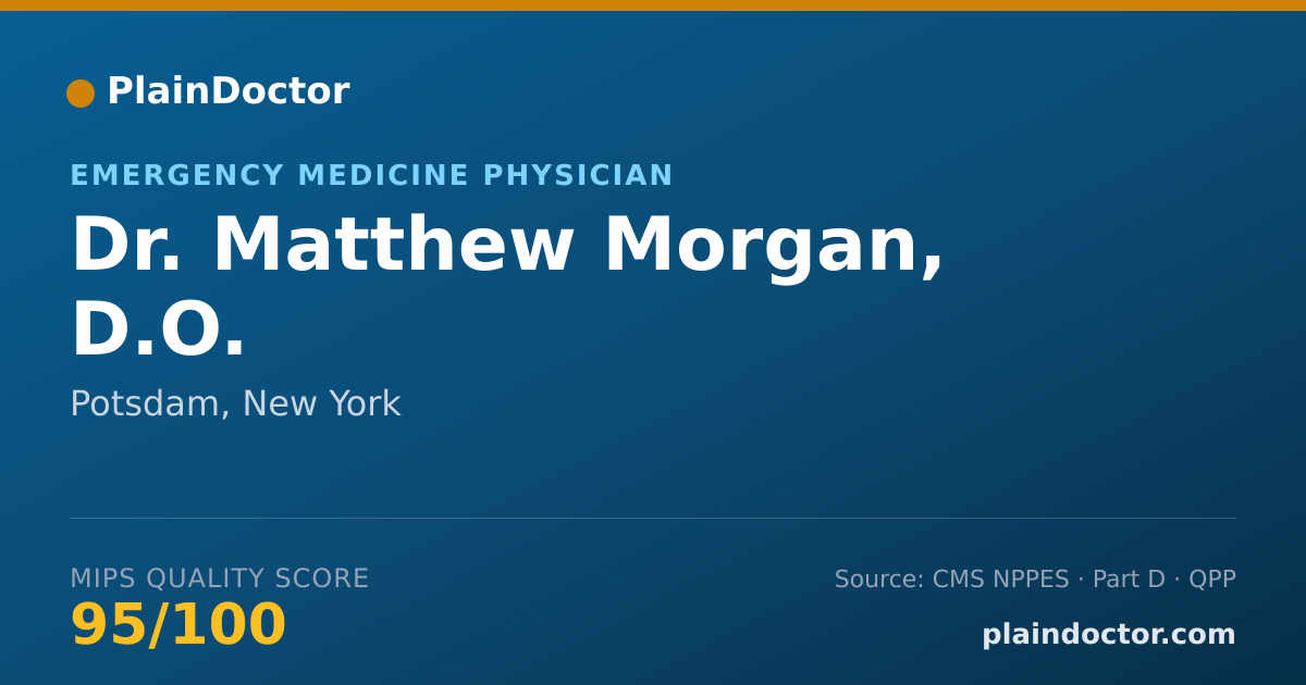 Shareable card for Matthew Morgan, D.O. - Emergency Medicine Physician, Potsdam, NY