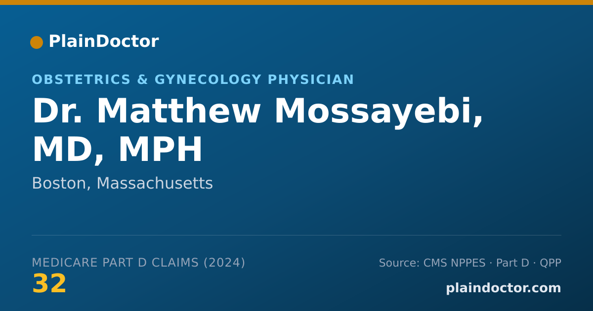 Shareable card for Matthew Mossayebi, MD, MPH - Obstetrics & Gynecology Physician, Boston, MA