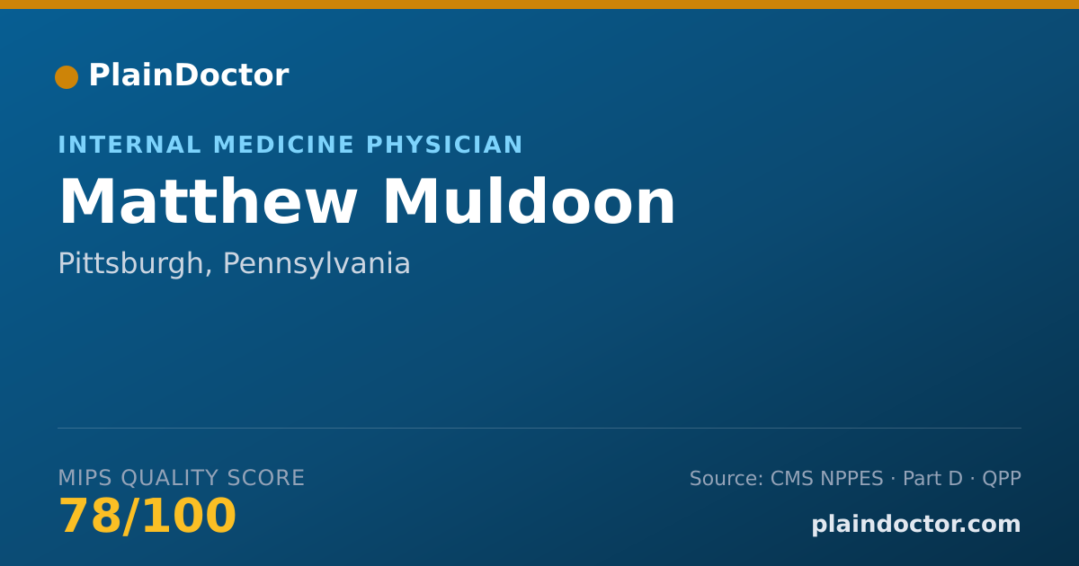 Shareable card for Matthew Muldoon - Internal Medicine Physician, Pittsburgh, PA