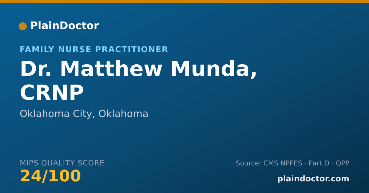 Shareable card for Matthew Munda, CRNP - Family Nurse Practitioner, Oklahoma City, OK