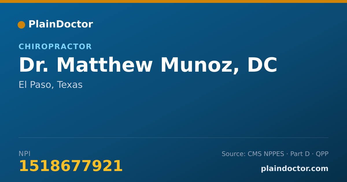 Shareable card for Matthew Munoz, DC - Chiropractor, El Paso, TX