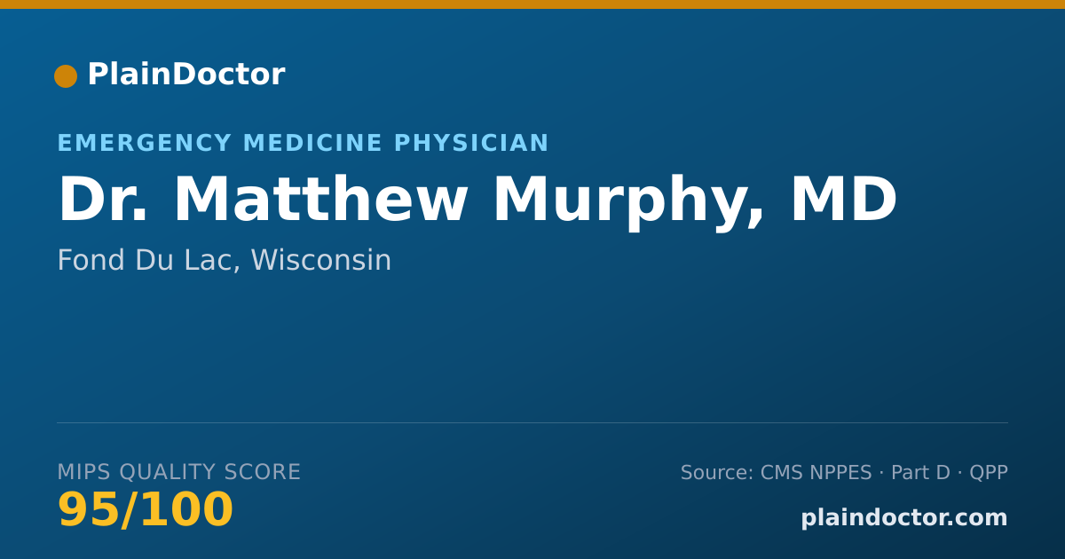 Shareable card for Matthew Murphy, MD - Emergency Medicine Physician, Fond Du Lac, WI