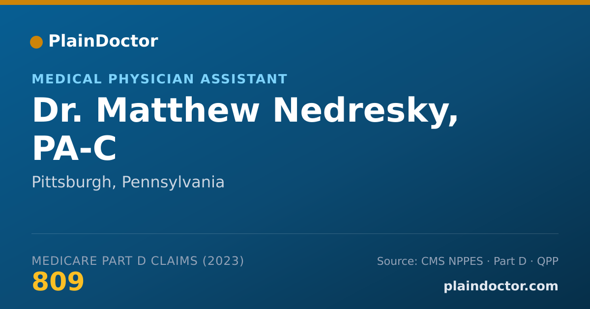 Shareable card for Matthew Nedresky, PA-C - Medical Physician Assistant, Pittsburgh, PA