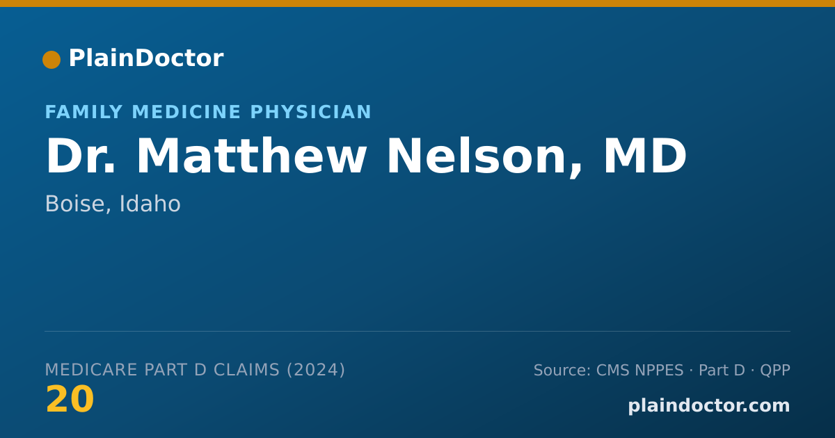 Shareable card for Matthew Nelson, MD - Family Medicine Physician, Boise, ID