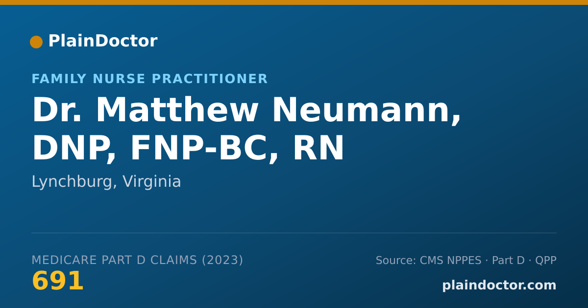 Shareable card for Matthew Neumann, DNP, FNP-BC, RN - Family Nurse Practitioner, Lynchburg, VA