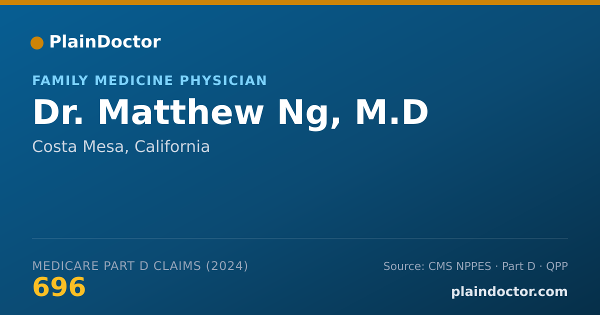 Shareable card for Matthew Ng, M.D - Family Medicine Physician, Costa Mesa, CA