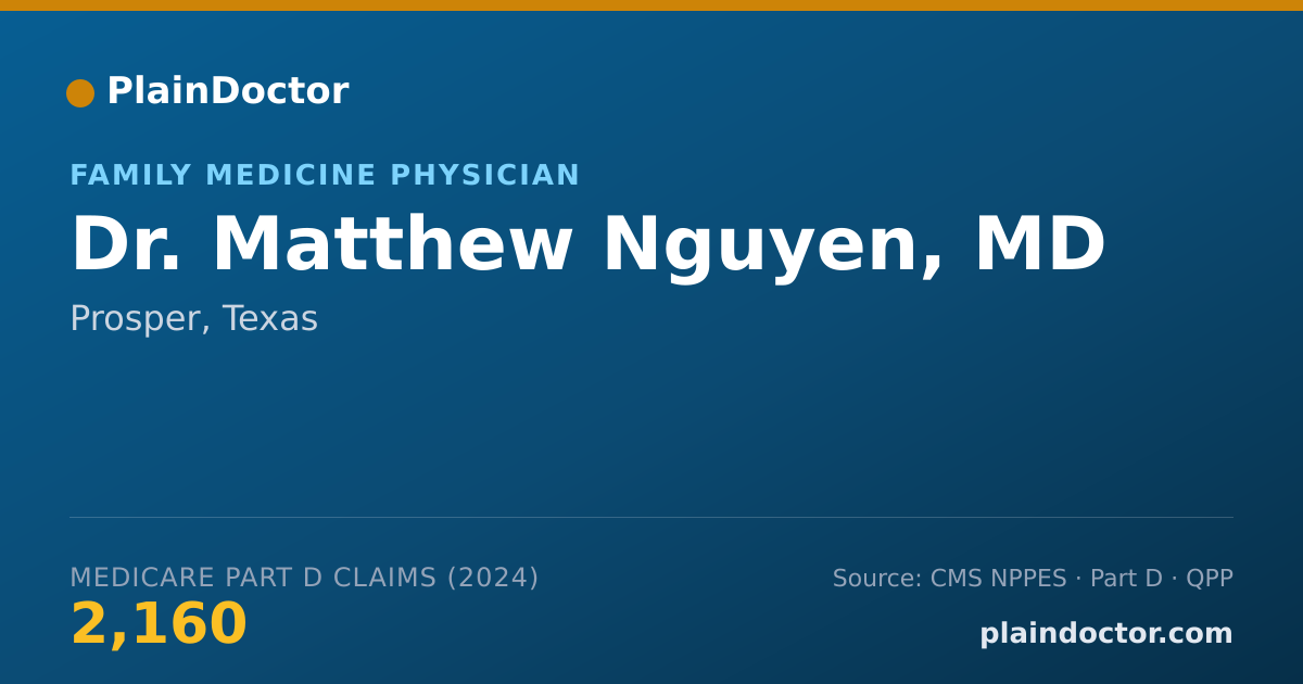 Shareable card for Matthew Nguyen, MD - Family Medicine Physician, Prosper, TX