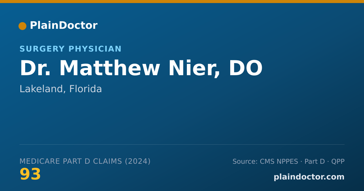 Shareable card for Matthew Nier, DO - Surgery Physician, Lakeland, FL