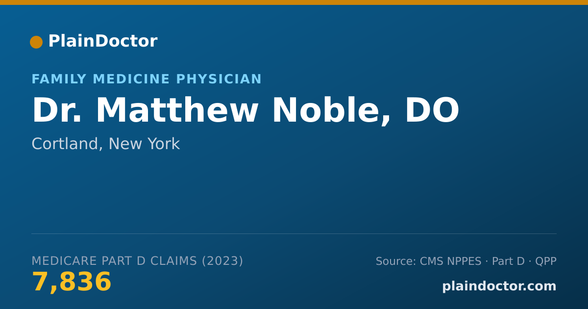 Shareable card for Matthew Noble, DO - Family Medicine Physician, Cortland, NY