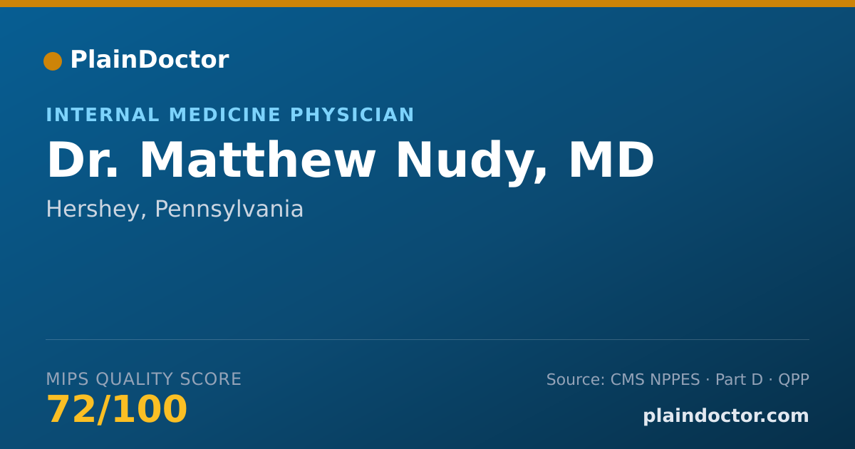 Shareable card for Matthew Nudy, MD - Internal Medicine Physician, Hershey, PA