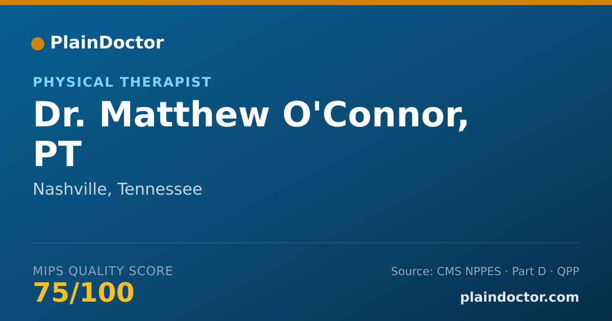 Shareable card for Matthew O'Connor, PT - Physical Therapist, Nashville, TN