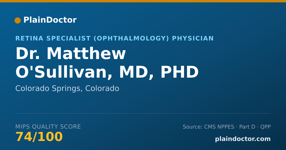 Shareable card for Matthew O'Sullivan, MD, PHD - Retina Specialist (Ophthalmology) Physician, Colorado Springs, CO