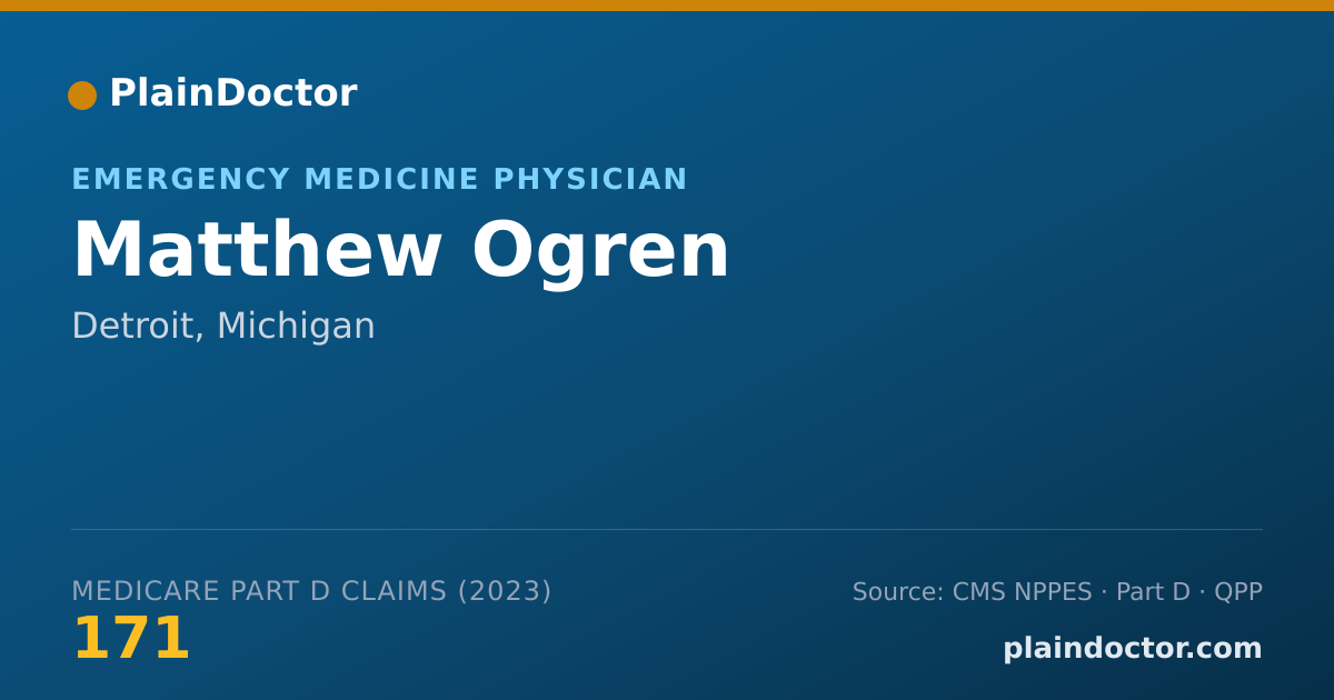 Shareable card for Matthew Ogren - Emergency Medicine Physician, Detroit, MI
