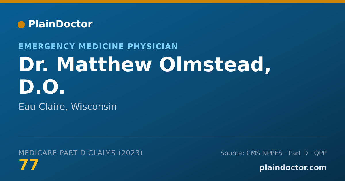 Shareable card for Matthew Olmstead, D.O. - Emergency Medicine Physician, Eau Claire, WI