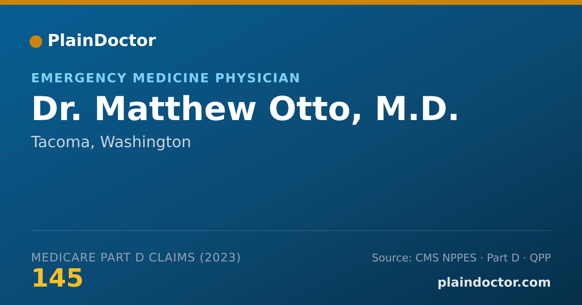 Shareable card for Matthew Otto, M.D. - Emergency Medicine Physician, Tacoma, WA