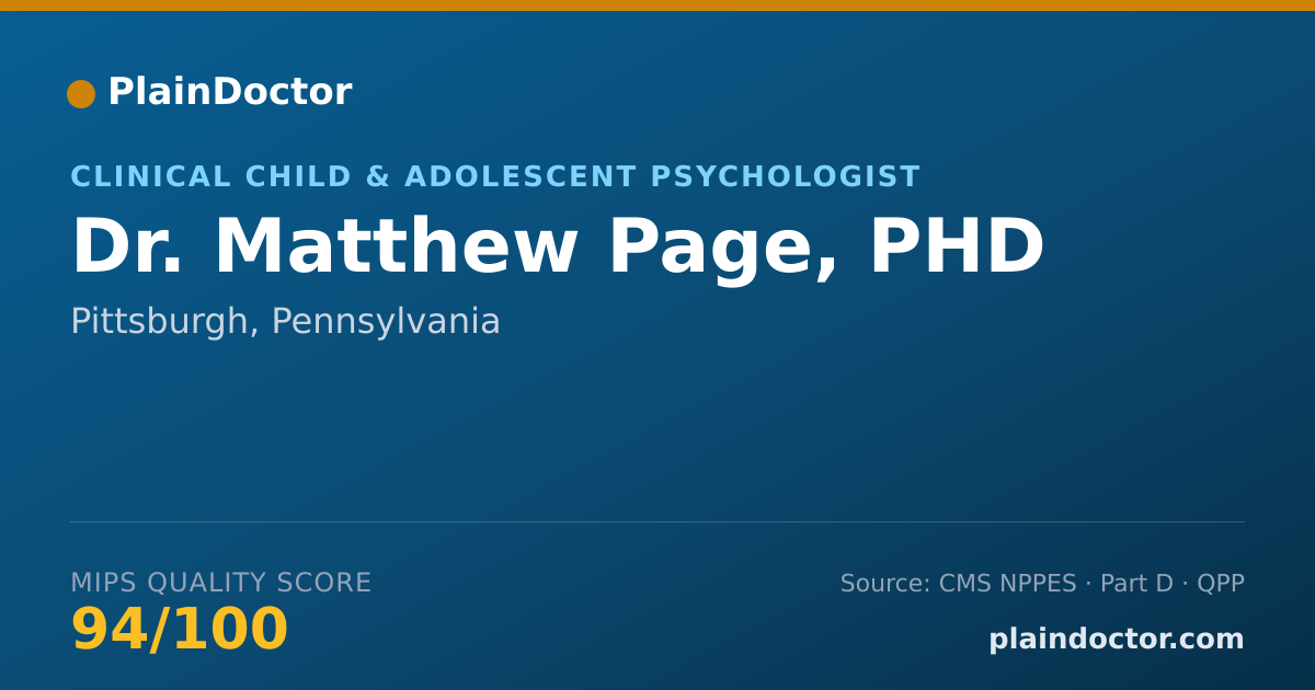 Shareable card for Matthew Page, PHD - Clinical Child & Adolescent Psychologist, Pittsburgh, PA