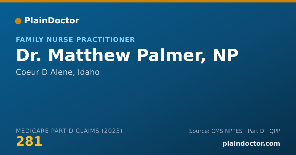 Shareable card for Matthew Palmer, NP - Family Nurse Practitioner, Coeur D Alene, ID