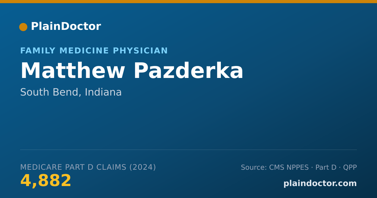 Shareable card for Matthew Pazderka - Family Medicine Physician, South Bend, IN