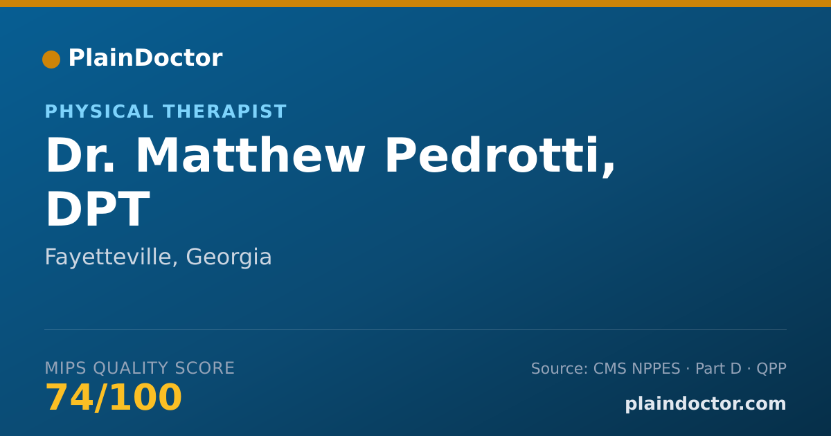 Shareable card for Matthew Pedrotti, DPT - Physical Therapist, Fayetteville, GA