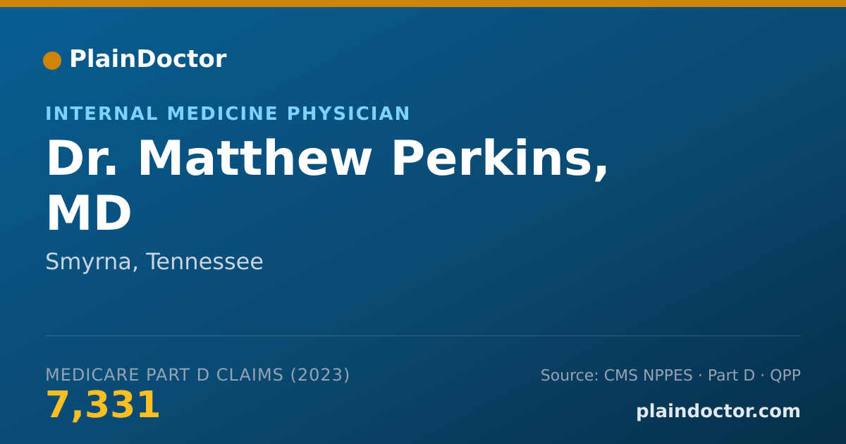 Shareable card for Matthew Perkins, MD - Internal Medicine Physician, Smyrna, TN