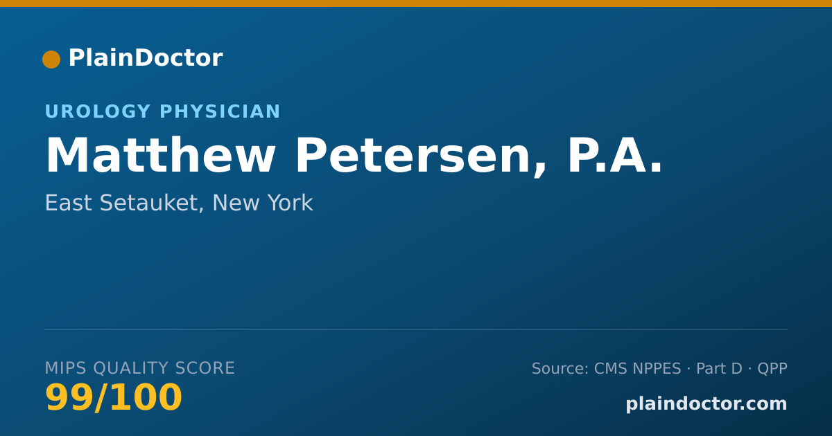 Shareable card for Matthew Petersen, P.A. - Urology Physician, East Setauket, NY