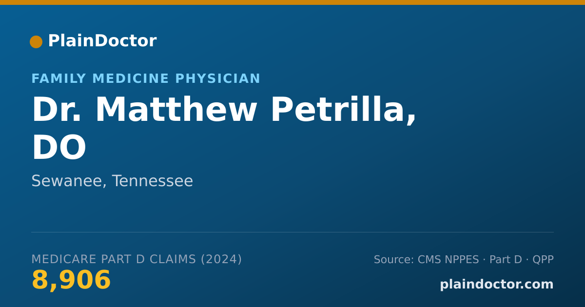 Shareable card for Matthew Petrilla, DO - Family Medicine Physician, Sewanee, TN