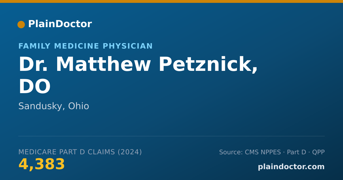 Shareable card for Matthew Petznick, DO - Family Medicine Physician, Sandusky, OH