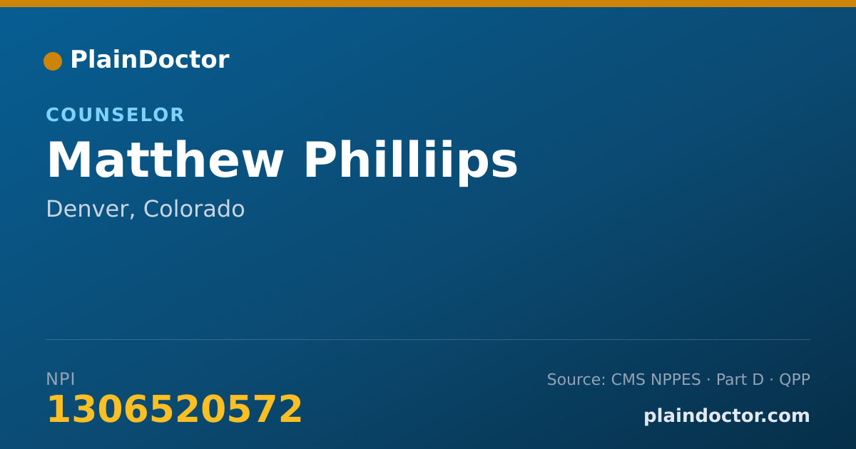 Shareable card for Matthew Philliips - Counselor, Denver, CO