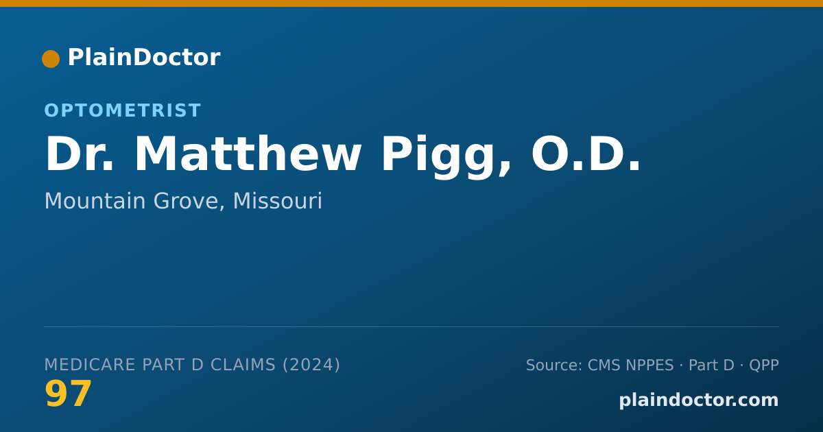 Shareable card for Matthew Pigg, O.D. - Optometrist, Mountain Grove, MO