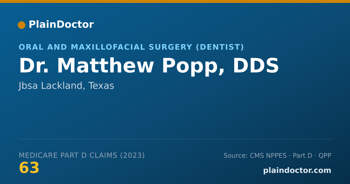 Shareable card for Matthew Popp, DDS - Oral and Maxillofacial Surgery (Dentist), Jbsa Lackland, TX