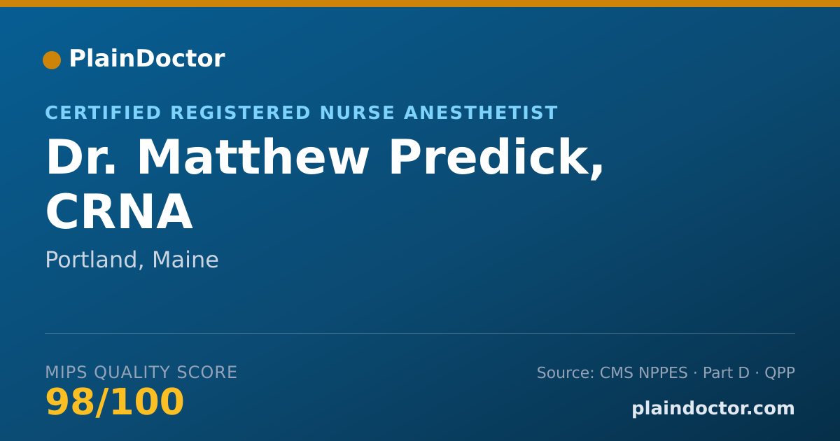 Shareable card for Matthew Predick, CRNA - Certified Registered Nurse Anesthetist, Portland, ME