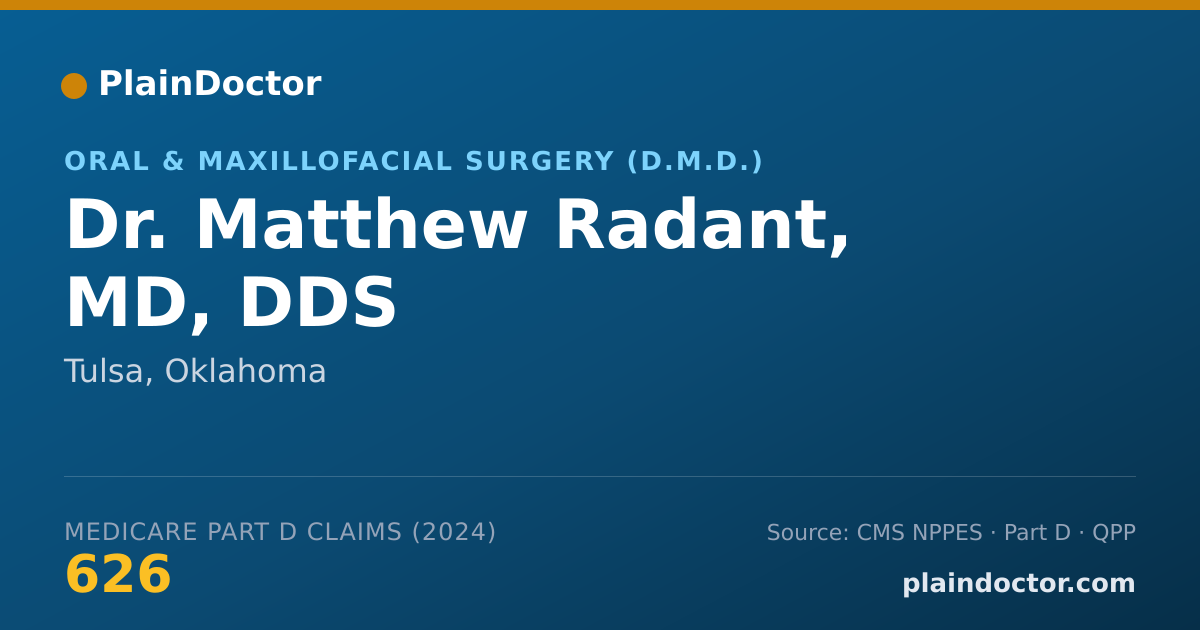 Shareable card for Matthew Radant, MD, DDS - Oral and Maxillofacial Surgery (Dentist), Tulsa, OK